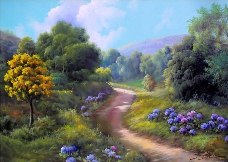 Winding Path Through Forest — Green