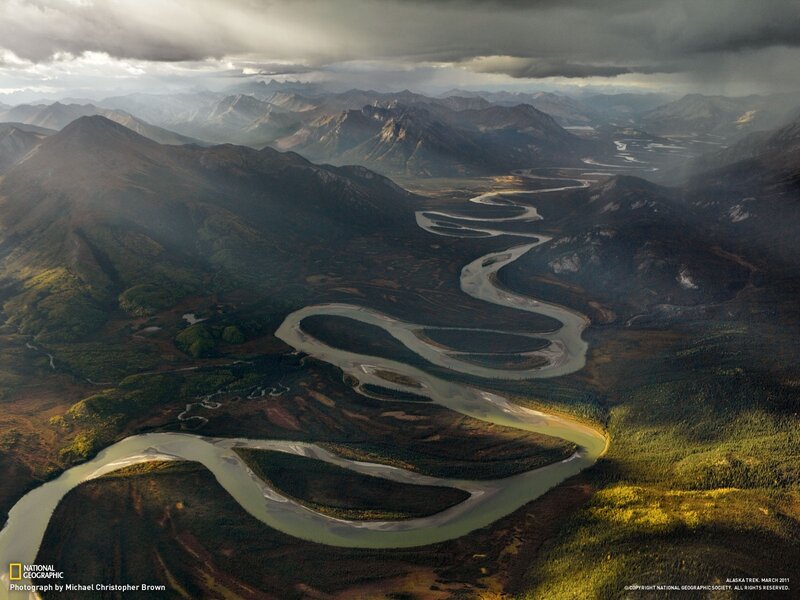 Winding River in Mountain Valley