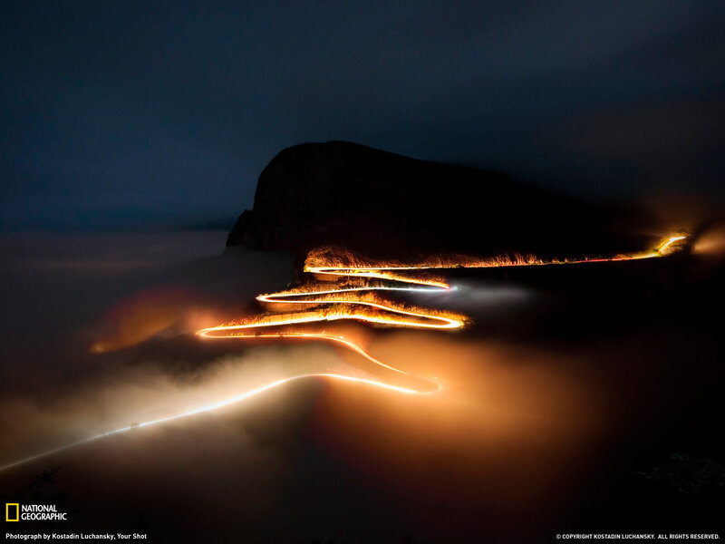 Winding Road at Night
