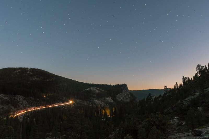 Winding Road at Night — Dark Blue
