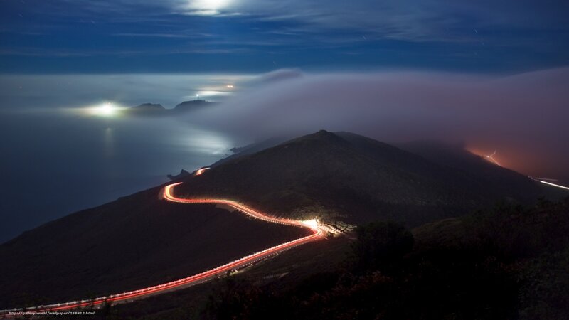 Winding Road at Night