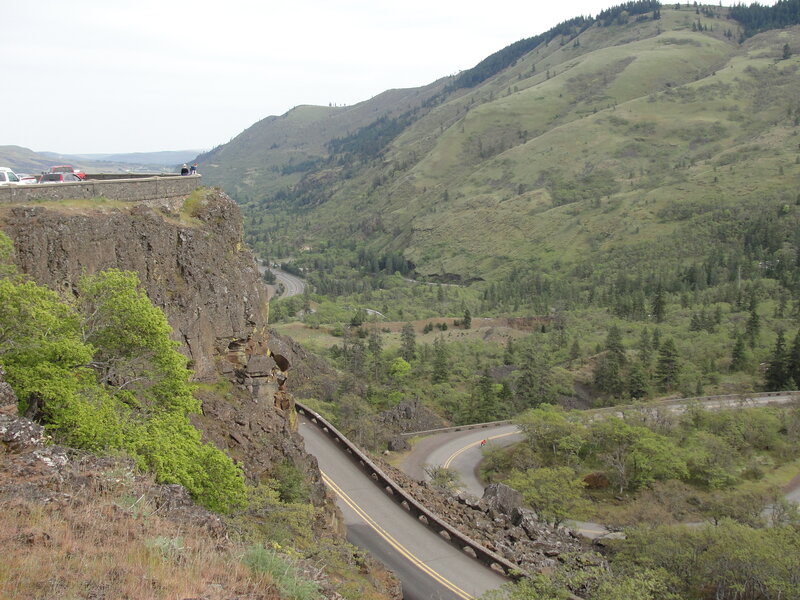 Winding road in a green valley