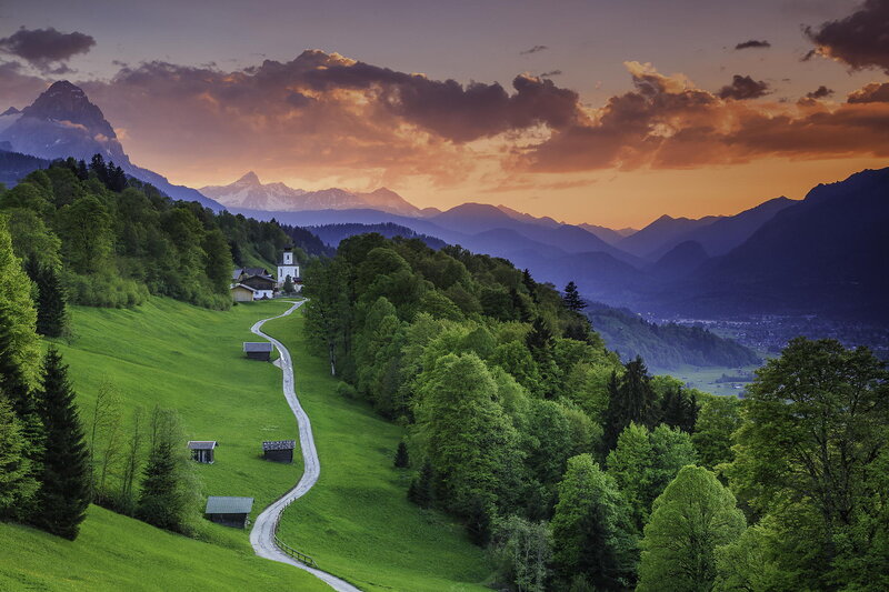 Winding Road in Alpine Valley