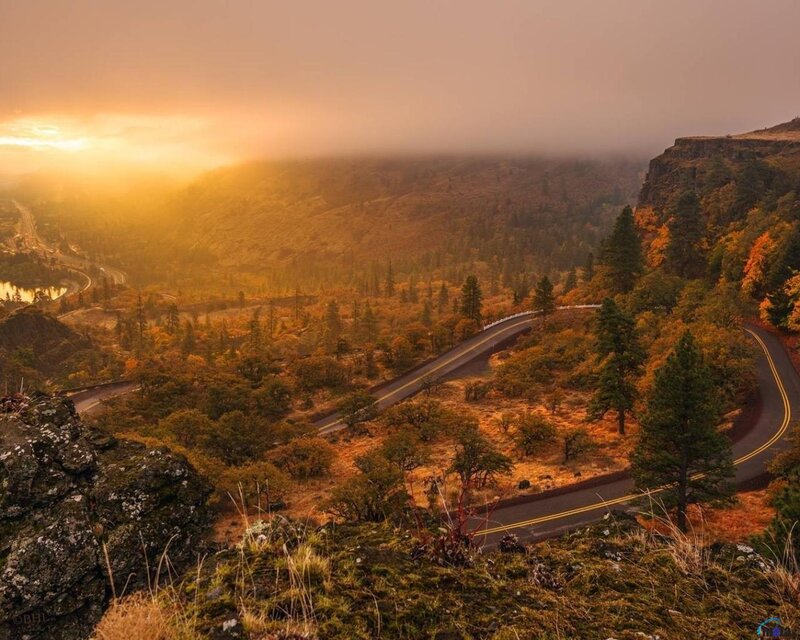Winding Road in Autumn Valley