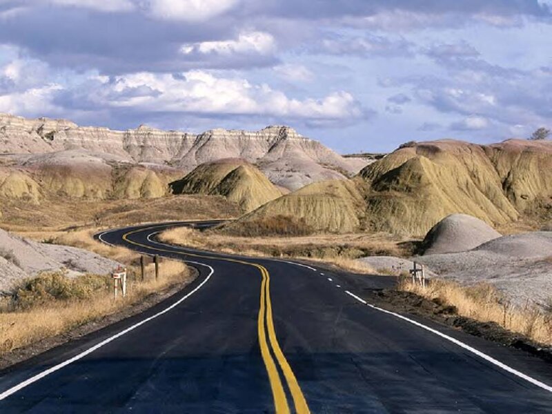 Winding Road in Badlands