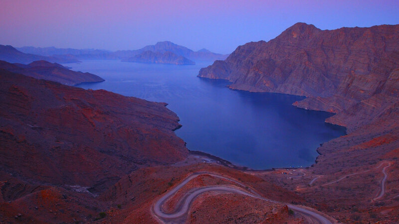 Winding Road in Canyon — Blue