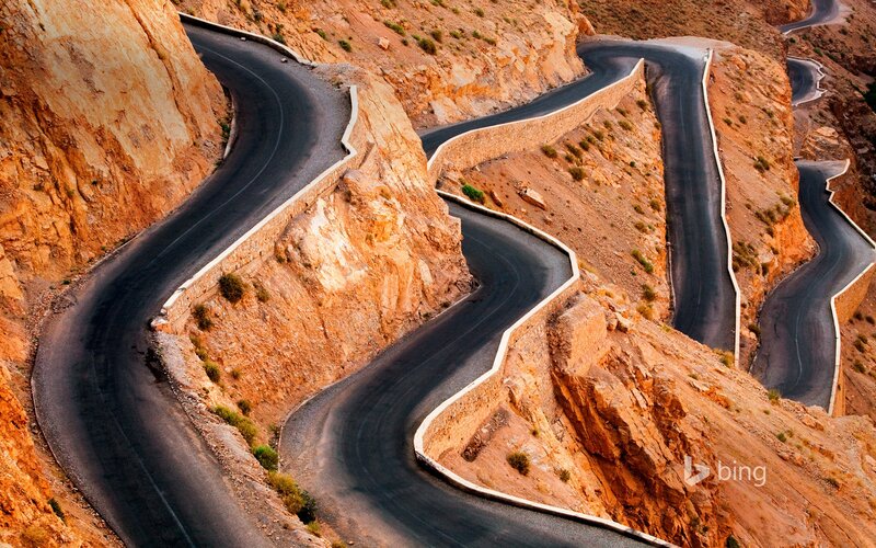 Winding Road in Canyon — Brown, Dramatic, Sunset