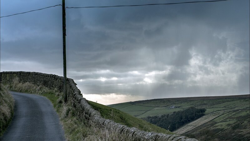 Winding Road in Countryside — Gray, Dramatic, Afternoon