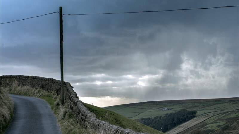 Winding Road in Countryside — Gray, Dramatic