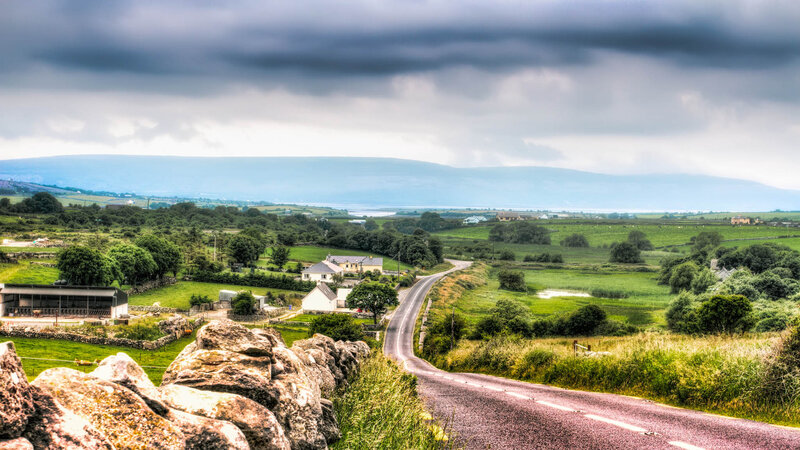 Winding Road in Countryside — Green, Dramatic