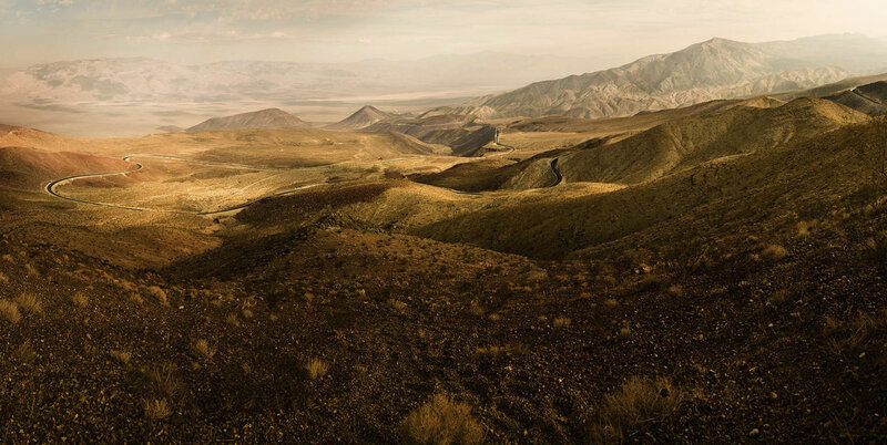 Winding Road in Desert — Brown, Arid