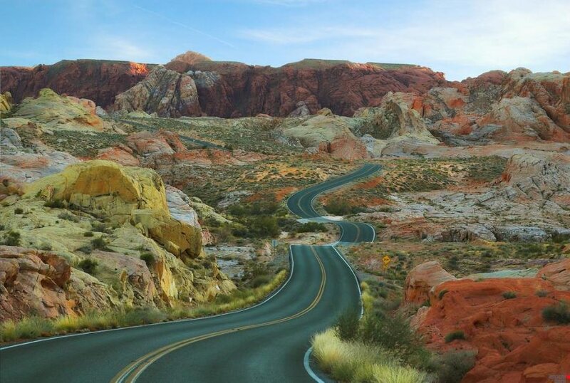 Winding Road in Desert
