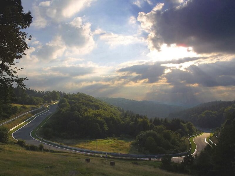 Winding Road in Forest — Green, Dramatic