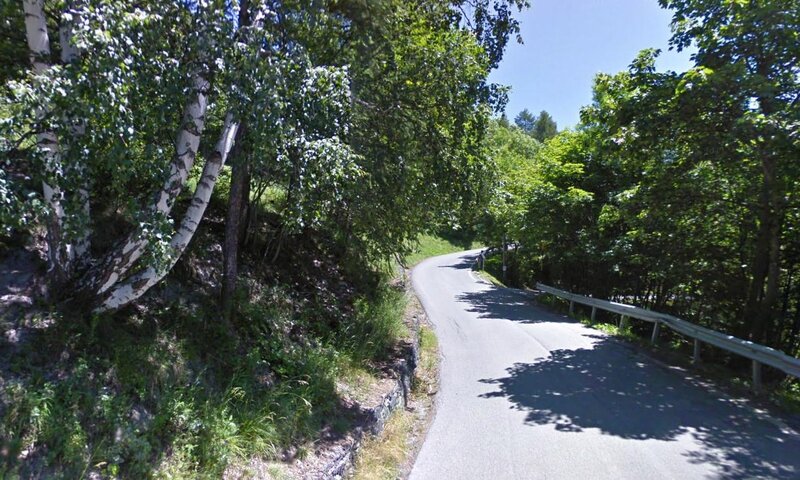 Winding Road in Forest — Green, Serene, Afternoon, Photograph, Trees, Guardrail