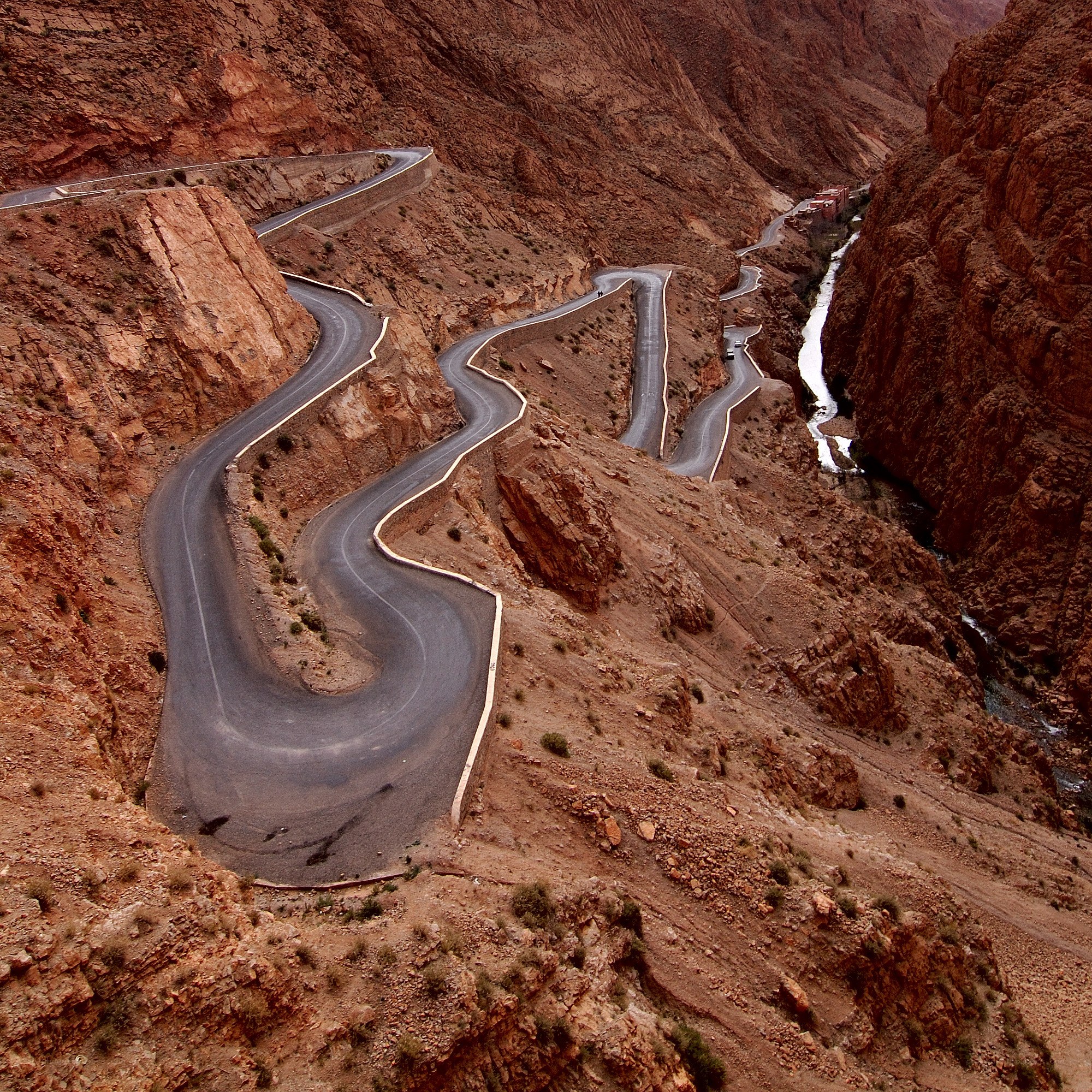 winding road in mountain canyon