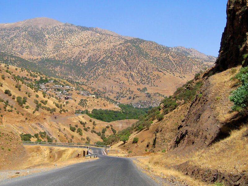 Winding Road in Mountain Valley — Brown, Serene