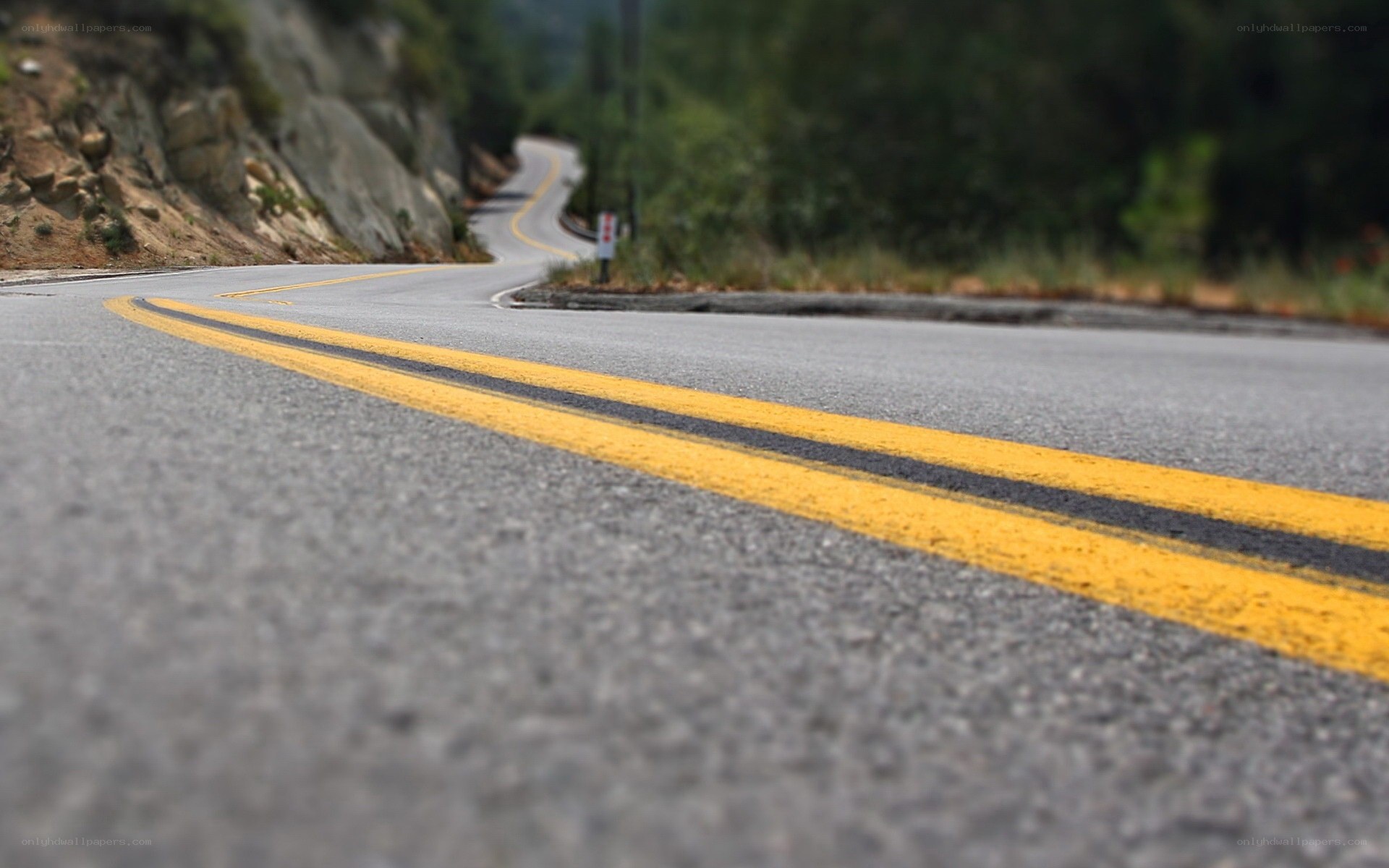 winding road in mountainous area