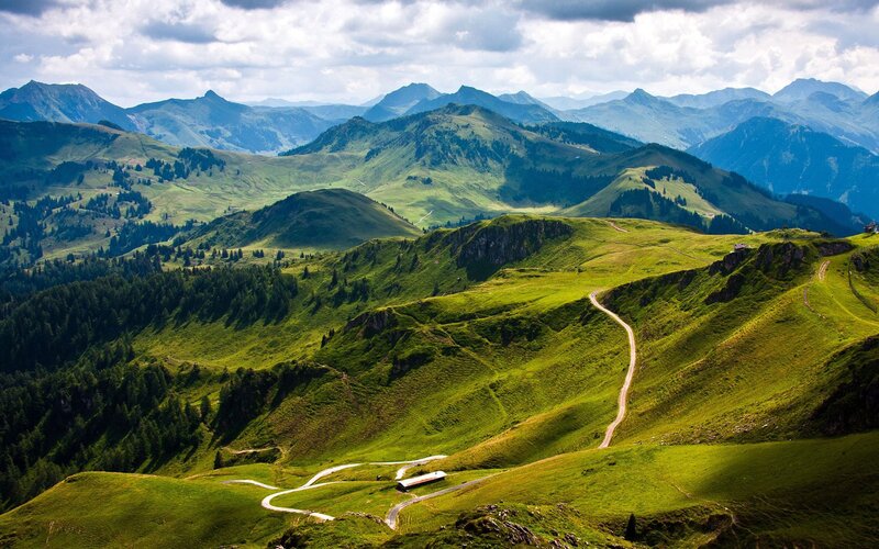 Winding Road in Mountains — Afternoon