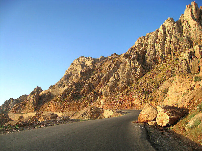 Winding Road in Mountains — Blue