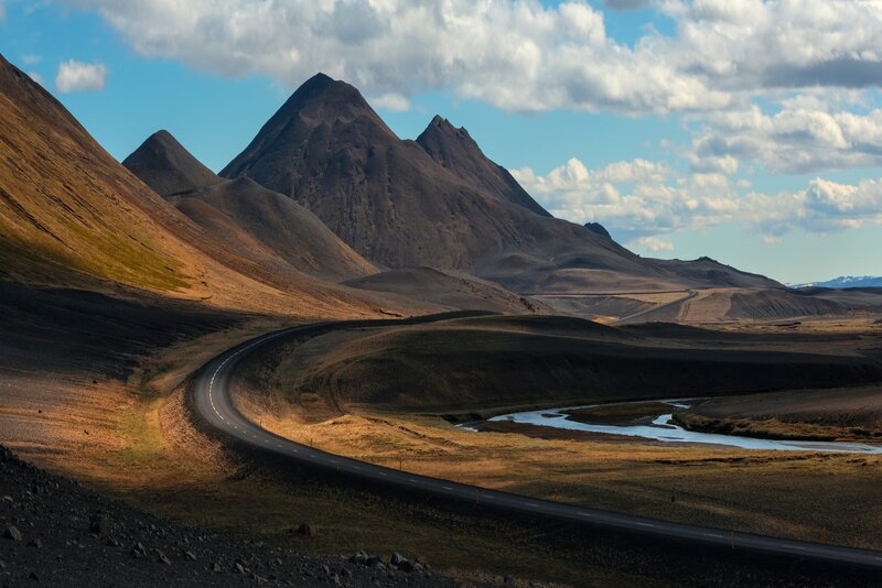 Winding Road in Mountains — Brown, Dramatic, Afternoon