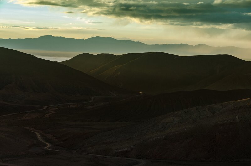 Winding Road in Mountains — Brown, Dramatic