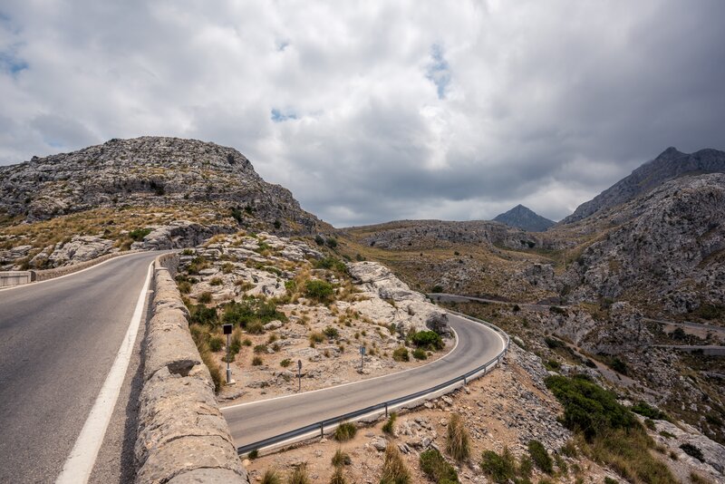 Winding Road in Mountains — Gray, Dramatic, Afternoon