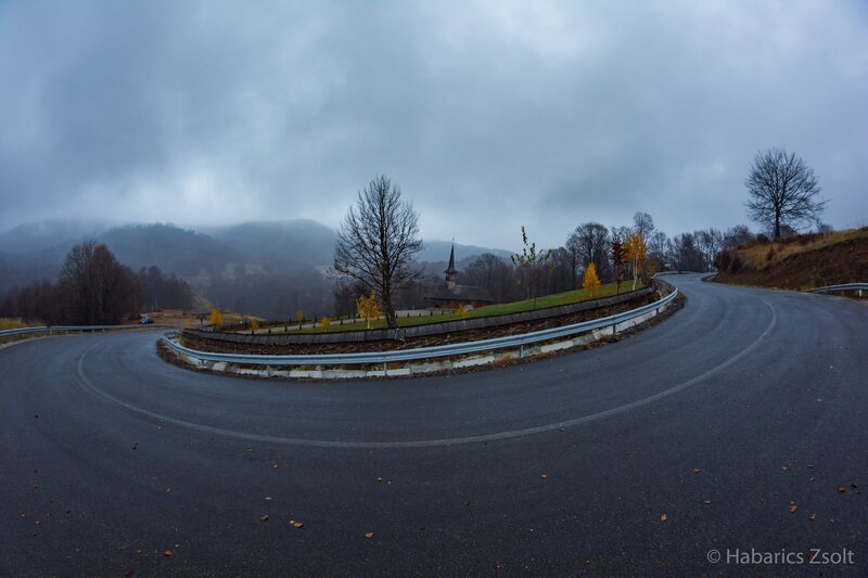 Winding Road in Mountains — Gray, Dreary