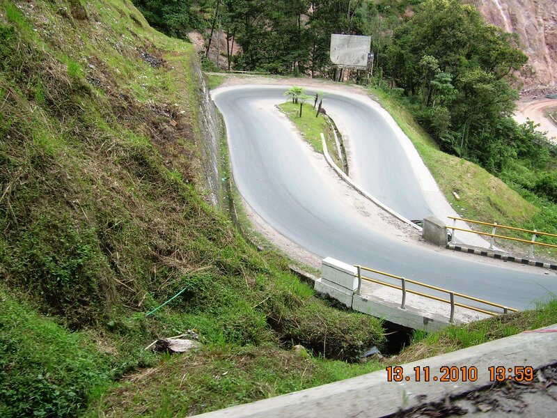 Winding Road in Mountains — Green, Calm