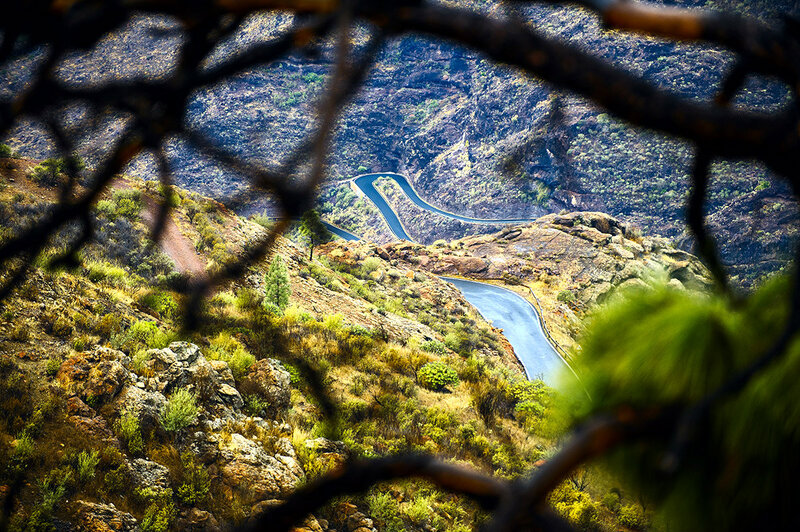 Winding Road in Mountains — Green, Dramatic, Afternoon, Photograph, Mountain