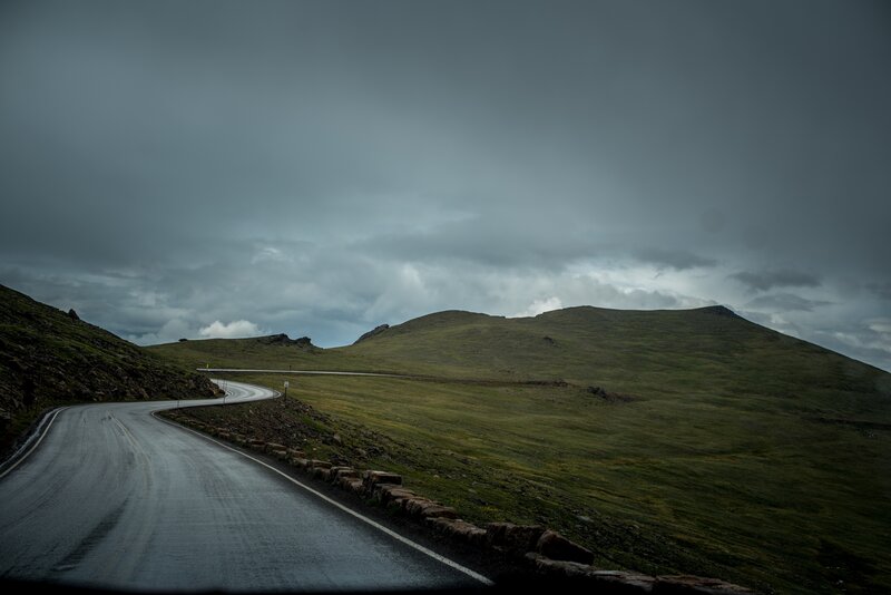 Winding Road in Mountains — Green, Dramatic, Photograph, Hills
