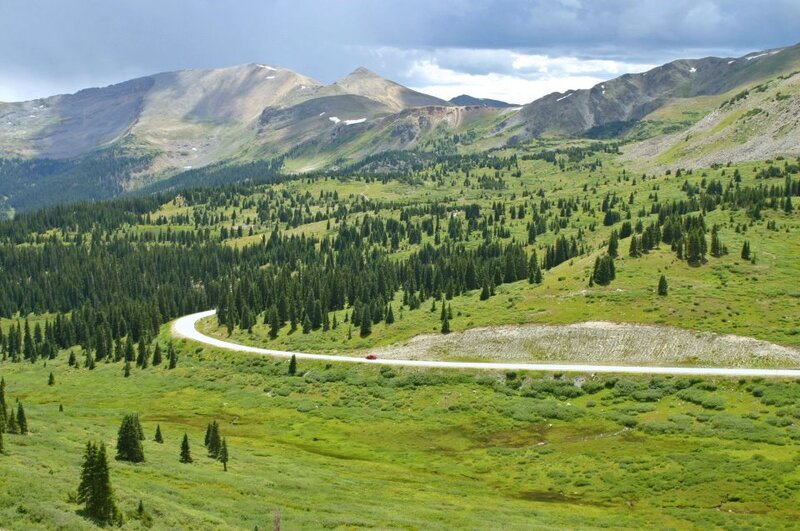 Winding Road in Mountains — Green, Serene, Summer