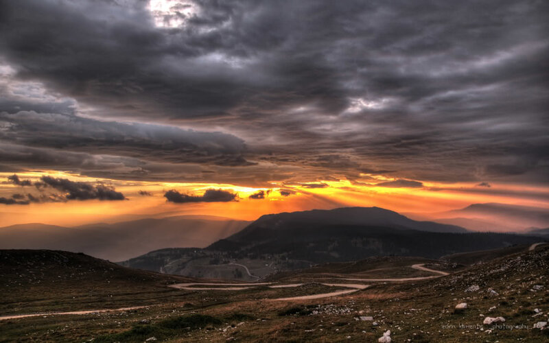 Winding Road in Mountains — Orange