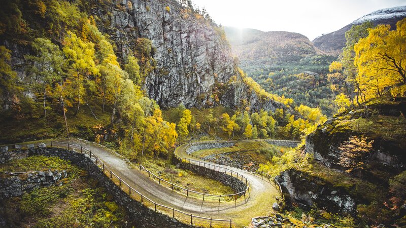 Winding Road in Mountains — Yellow