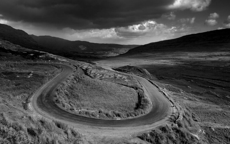 Winding Road in Valley — Black
