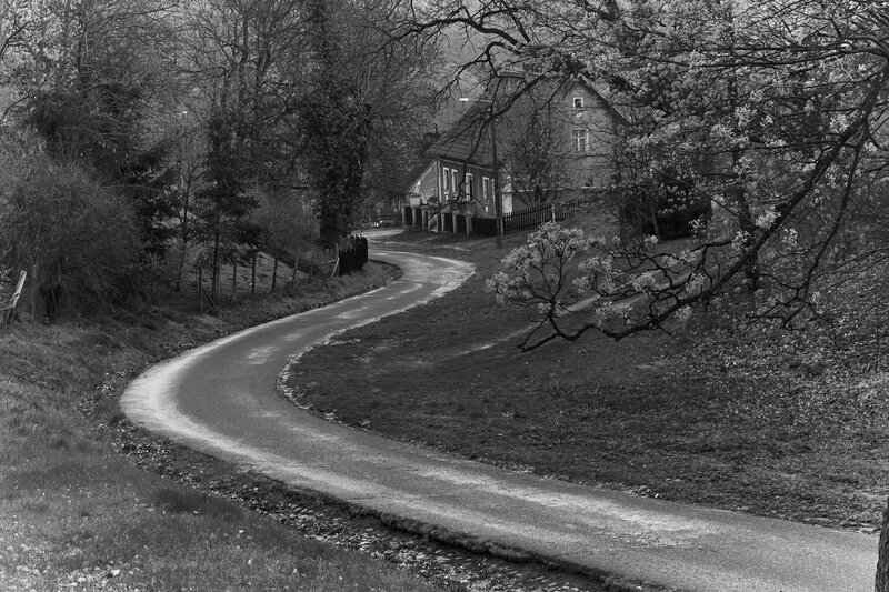 Winding Road in Village