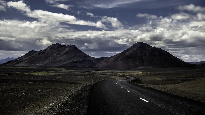 Winding Road in Volcanic Landscape