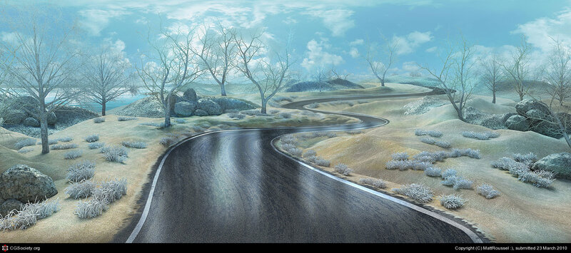 Winding Road in Winter