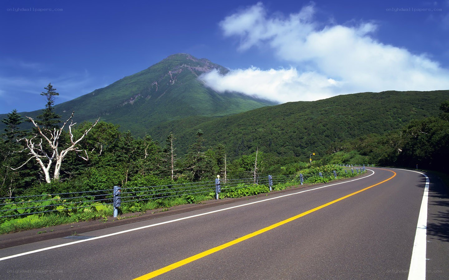 Winding road near a mountain