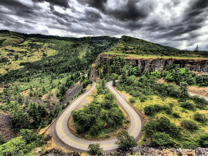 Winding Road on Cliff