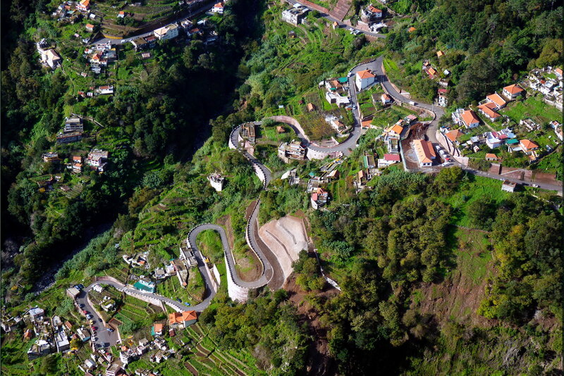 Winding Road on Hillside — Green
