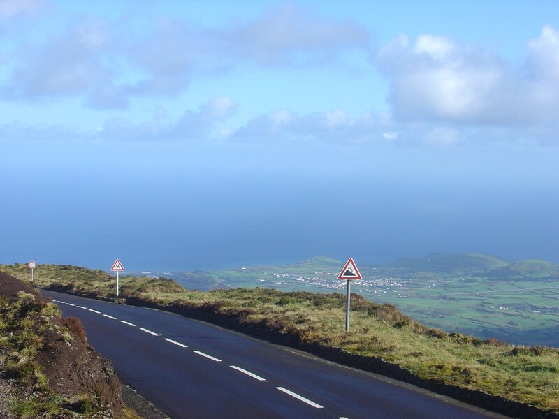 Winding road overlooking the sea