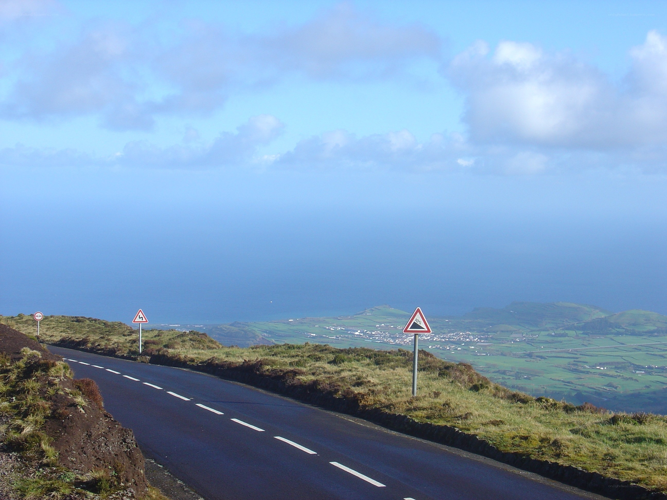 Winding road overlooking the sea