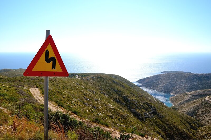 Winding Road Sign — Green