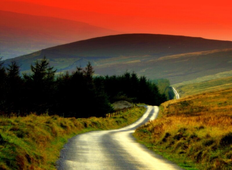 Winding Road Through Hills