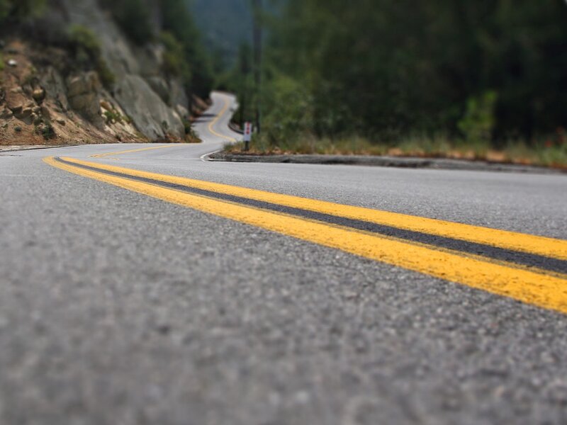 winding road through mountain pass