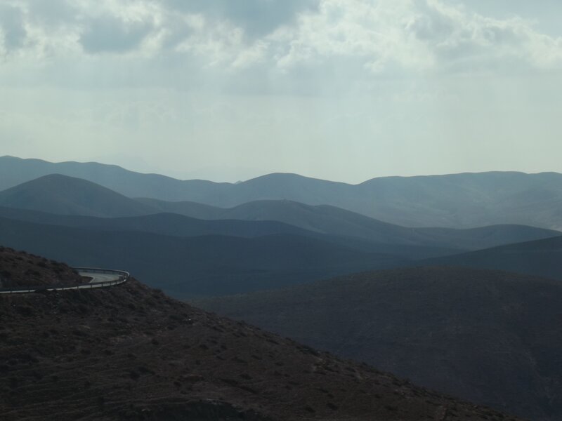 Winding road through mountain ranges