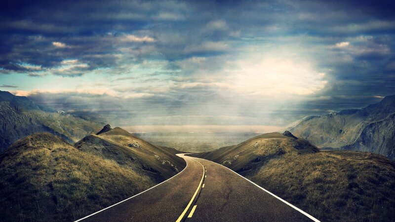 Winding Road Through Mountains
