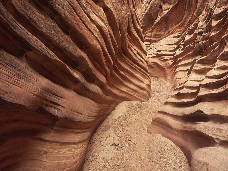 Winding sandstone canyon