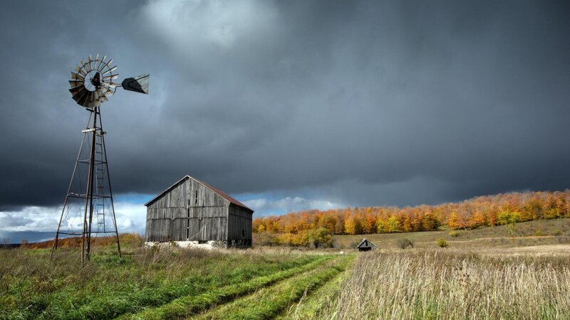 Windmill and Barn
