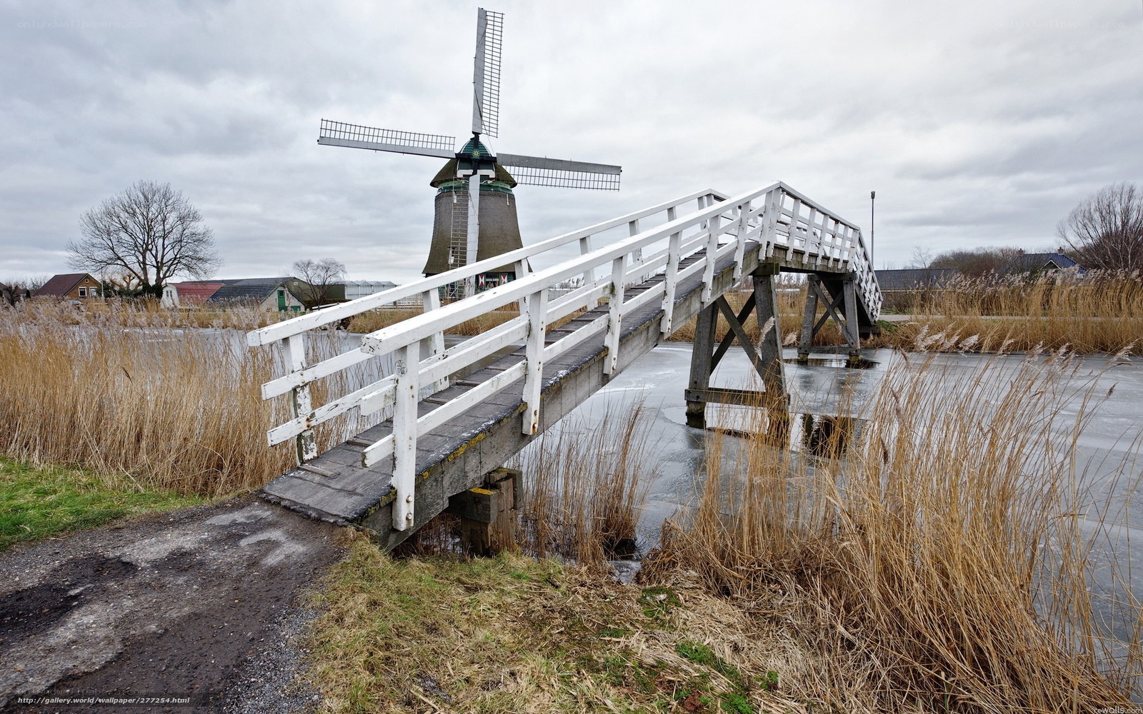 Windmill and bridge over canal